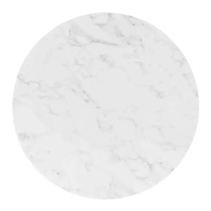 40" Tupelo Round Artificial Marble Dining Table Gold/White - Modway