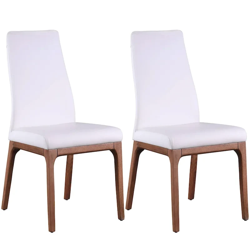 Somette Modern Contour Back Side Chair with Wood Base, Set of 2