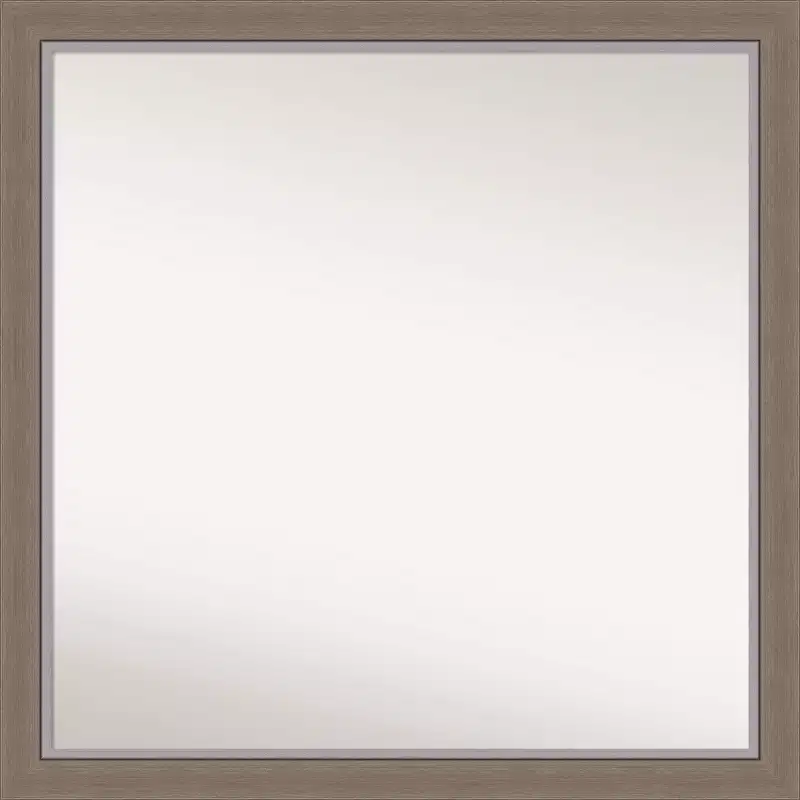 29 x 29 Non-Beveled Eva Brown Narrow Wall Mirror - Amanti Art