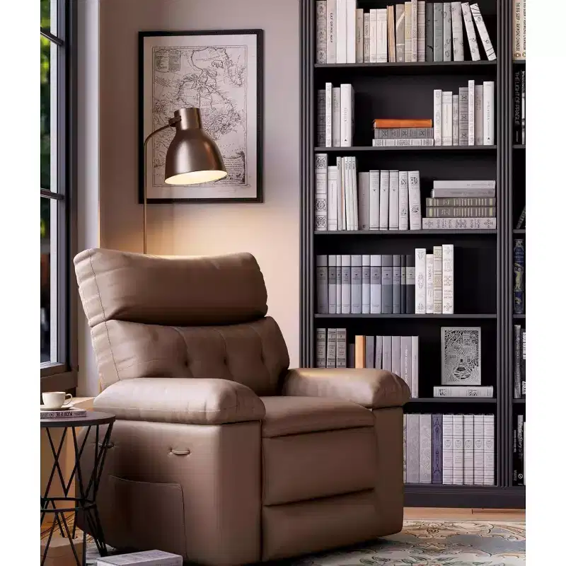 Oversized Recliner Chair for Adults - 360 Swivel Rocker Recliner with PU Leather, Manual Recline Mechanism, for Living Room/Home Theater