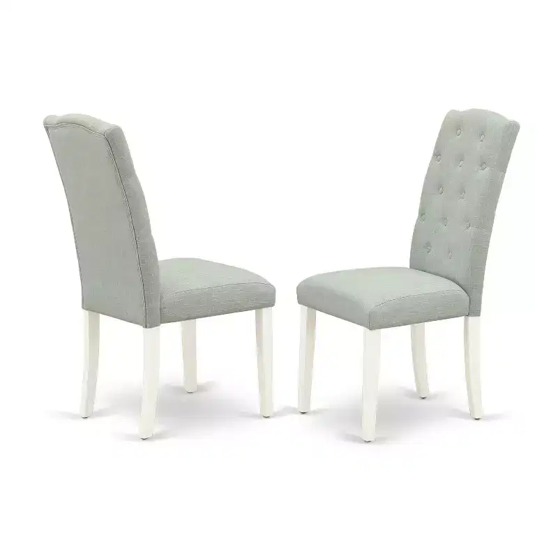 HomeStock 5 Piece Dinette Set Linen White Baby Blue