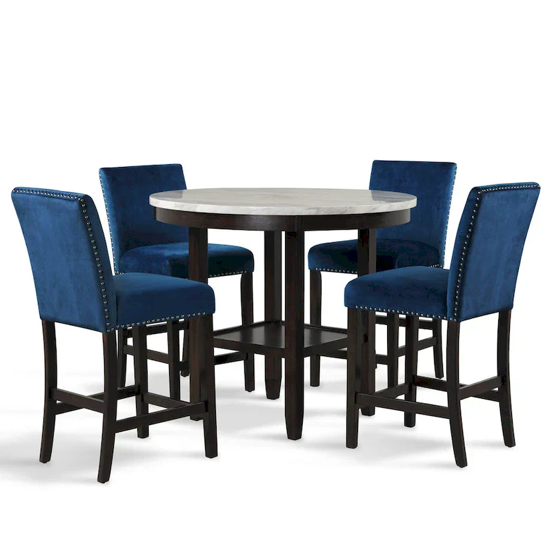 New Classic Furniture Reginald 5-Piece Round Counter Set