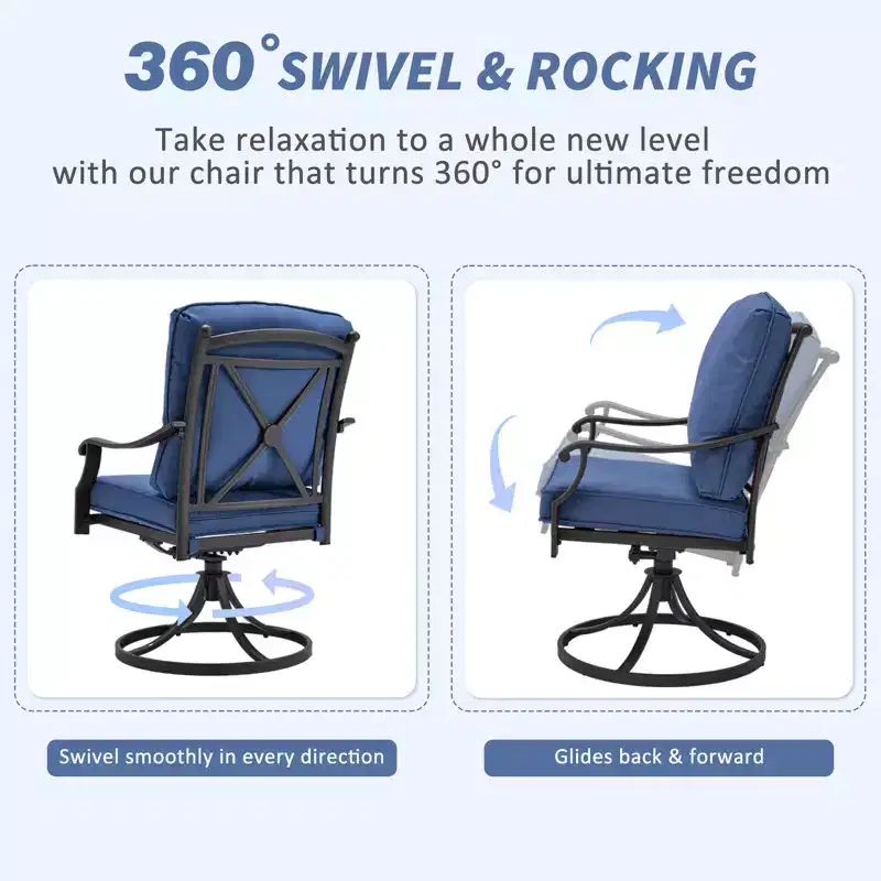 EROMMY Patio Dining Armchair with Cushion