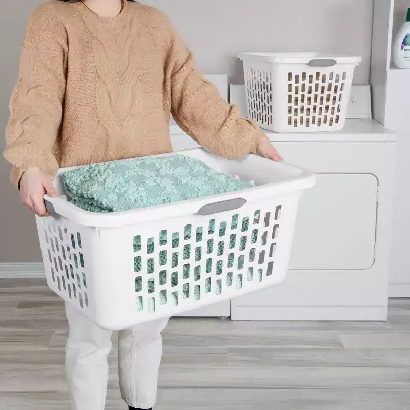Sterilite Laundry Basket, Plastic Hamper with Handles
