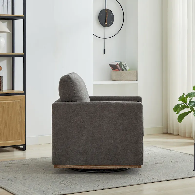 Square Upholstered Swivel Accent Chair