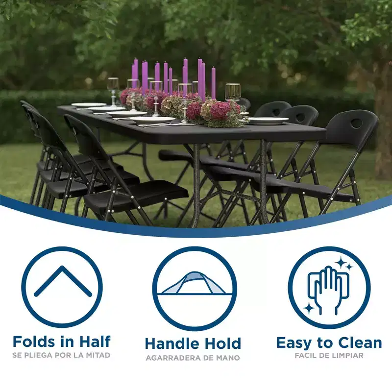 COSCO 8 ft. Fold-in-Half Banquet Table