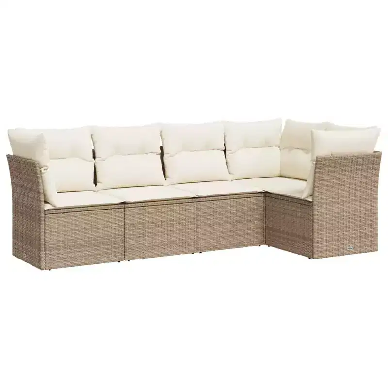 vidaXL 6 Piece Patio Sofa Set with Cushions Poly Rattan
