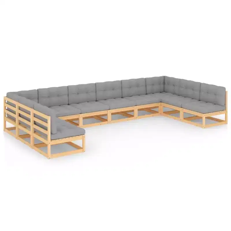 vidaXL Garden Lounge Set Natural wood Solid pinewood Lounge Set Modular