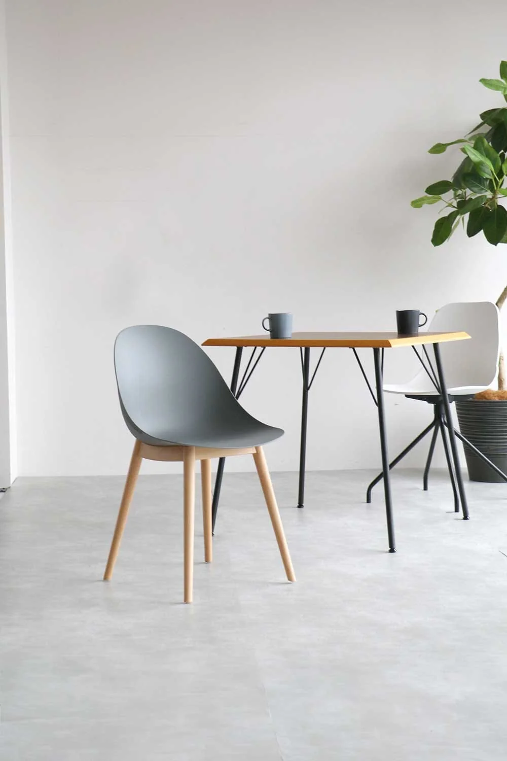 Gray Wood Side Chair