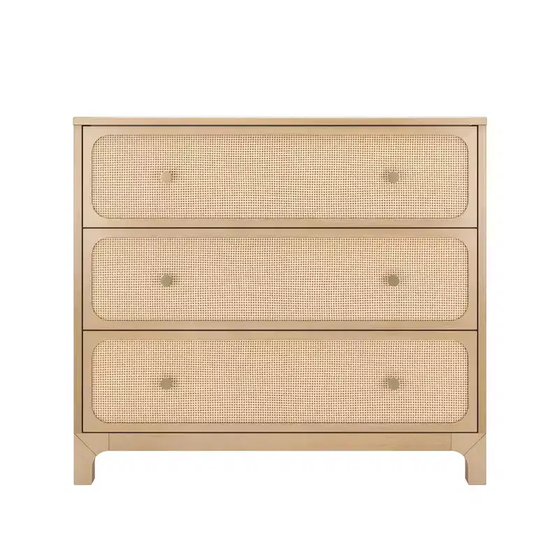 Elio/Rattan 3 Drawer Dresser