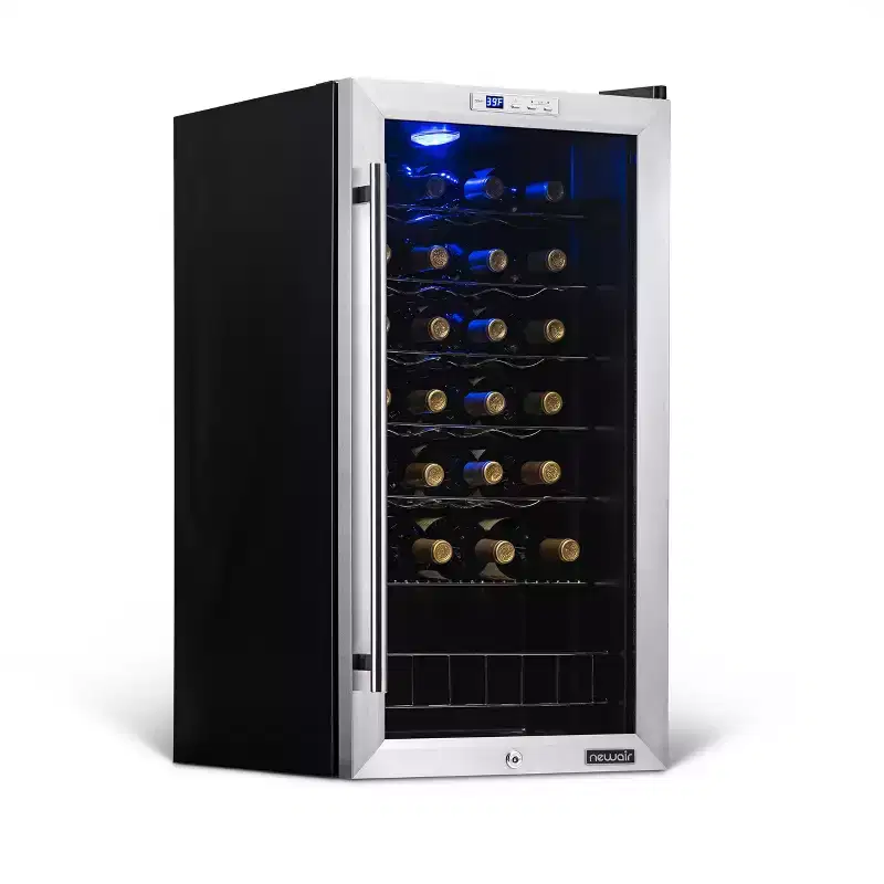 Newair 27-Bottle 16.9 Stainless Steel Freestanding Wine Fridge