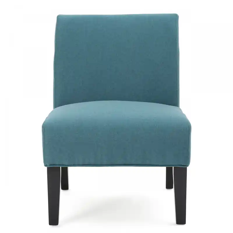 Linen-look Fabric Accent Chair With Rubberwood Legs