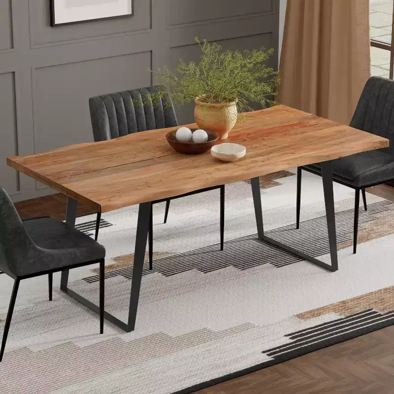Amity 72 inch x 36 inch Rectangle Modern Industrial Dining Table