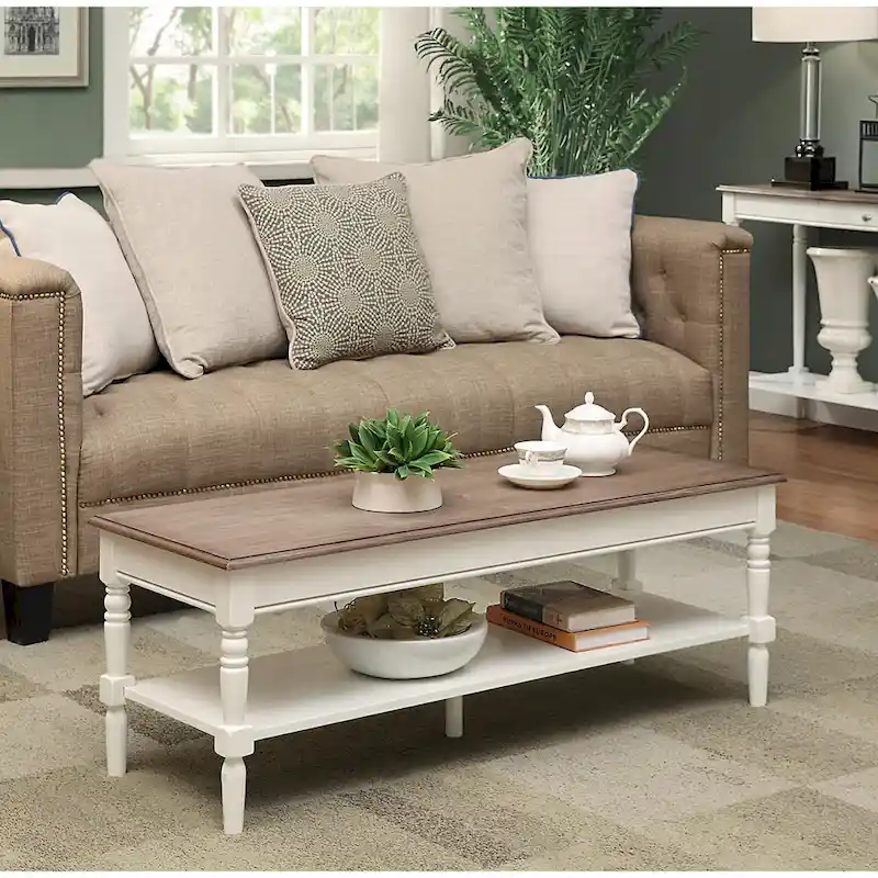 French Country Coffee Table with Shelf