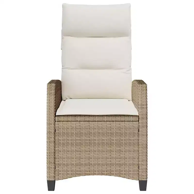 vidaXL Reclining Garden Chair PE rattan, powder-coated steel Medium