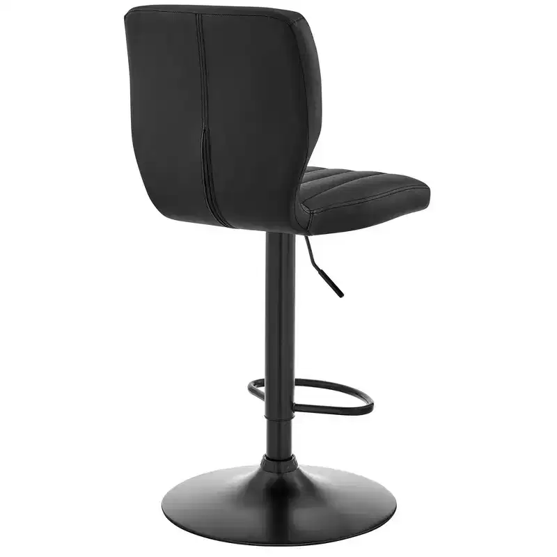 Bardot Adjustable Barstool with Faux Leather and Metal Finish - Armen Living