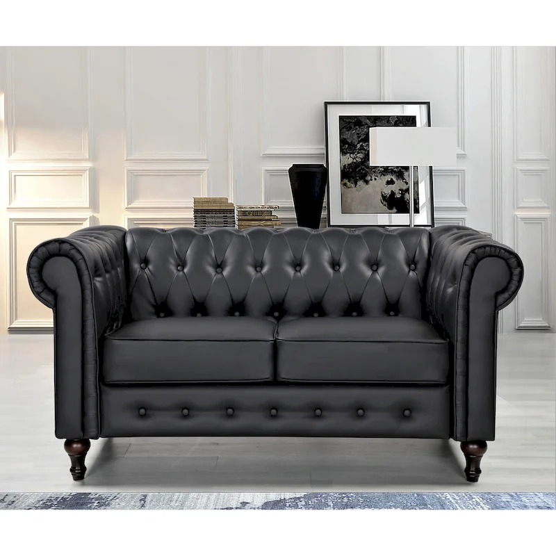 Brooks Classic Chesterfield 3-Piece Living Room Set-Chair Loveseat & Sofa