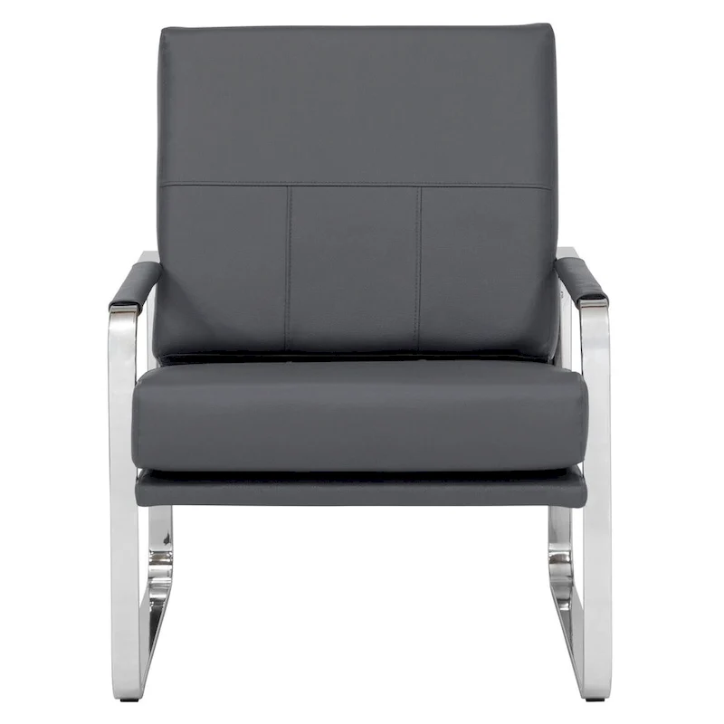 Studio Designs Home Allure Metal and Blended Leather Modern Accent Arm Chair