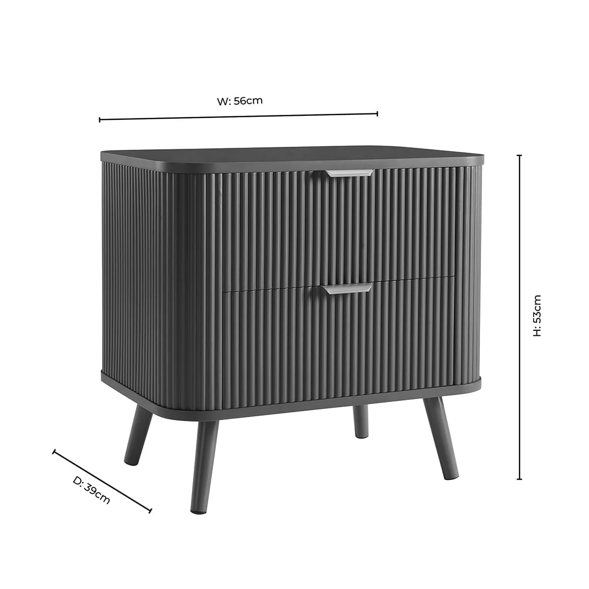 2 Drawer Bedside Table - Taupe