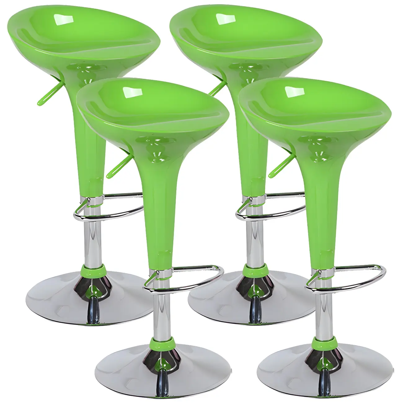 Plastic Chrome Swivel Bar Stool Height Adjustable