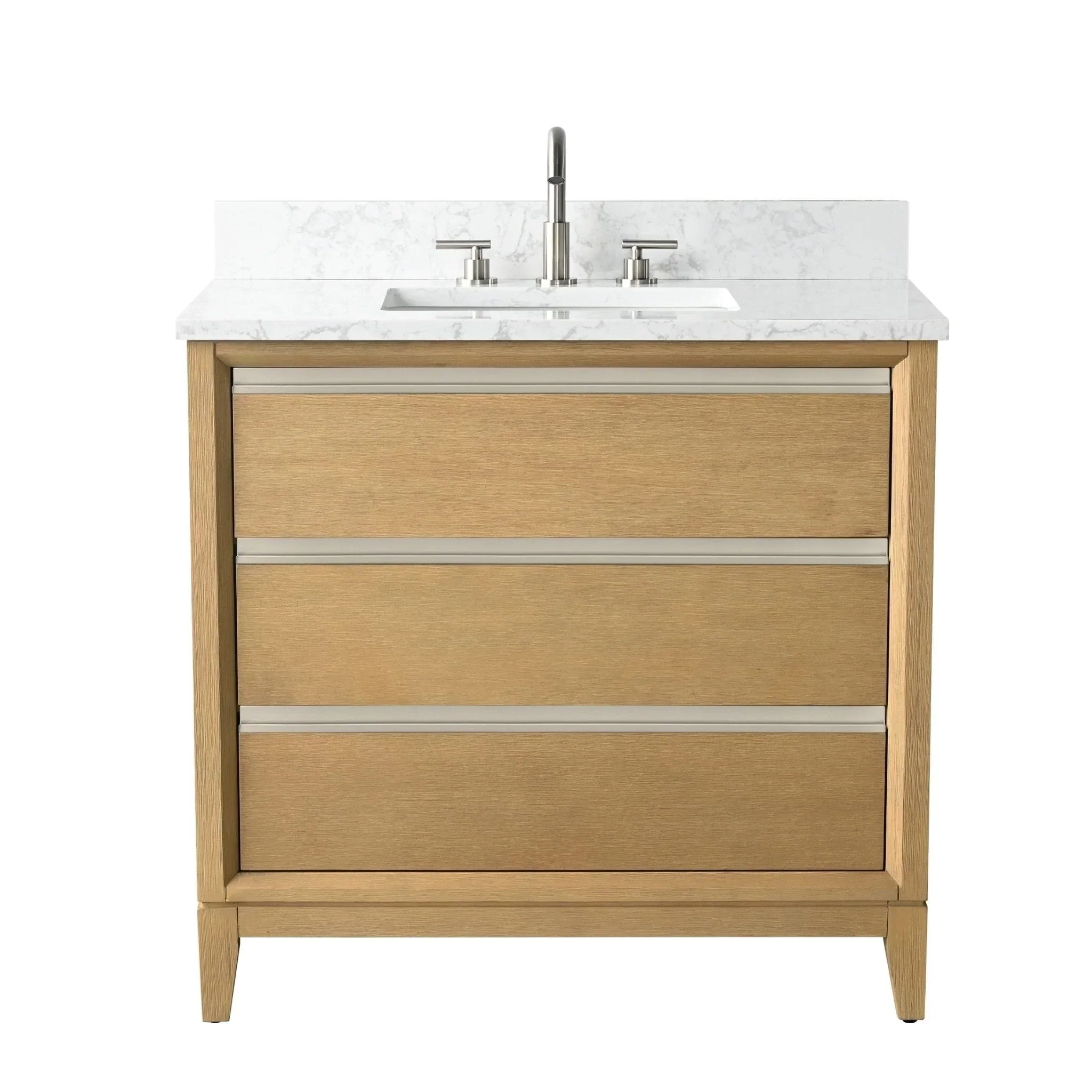 Vanity Art Bathroom Vanity with Ceramic Sink and Engineered Marble Top