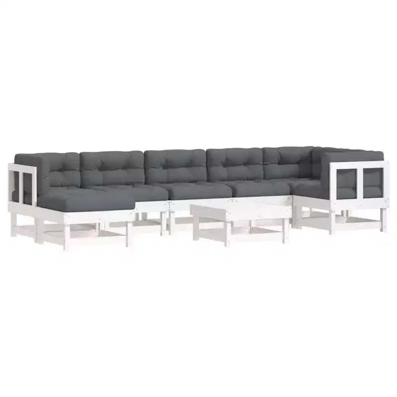 vidaXL Patio Lounge Set with Cushions Outdoor Furniture Set 8 Piece Solid Wood