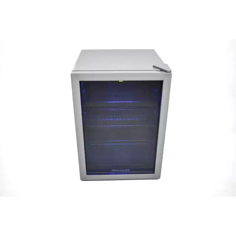Frigidaire 2.6 cu ft 88 Can 25 Bottle Freestanding Beverage Center Refrigerator with Digital Thermostat: Glass Door, ETL Listed, 1 Year Warranty