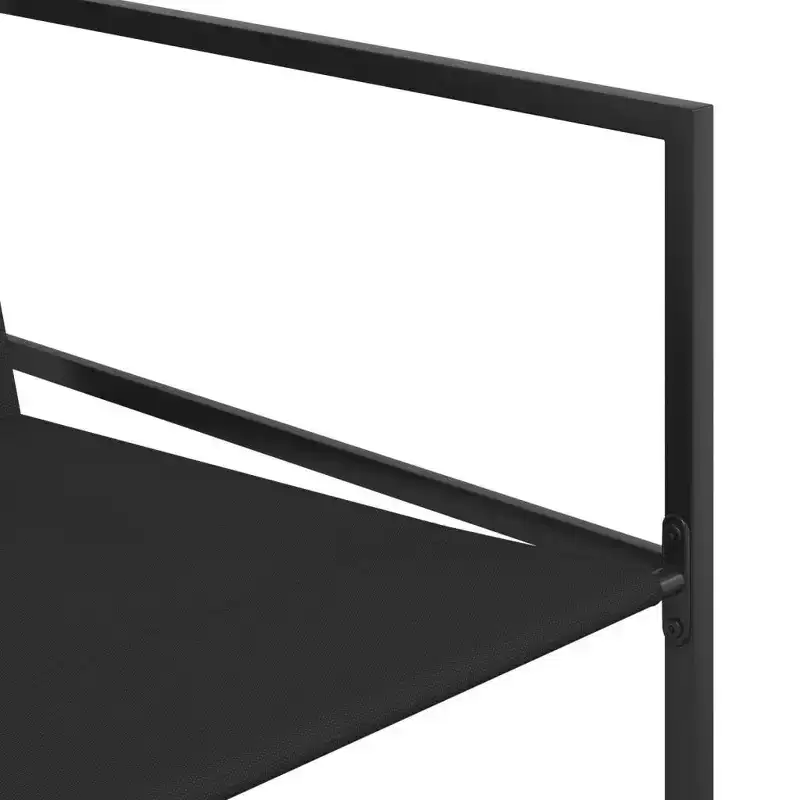 vidaXL Patio Chairs 4 pcs Black Steel and Textilene