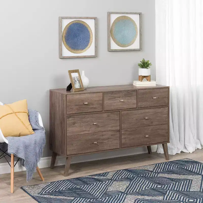 7 Drawer  Mid-Century Modern Dresser