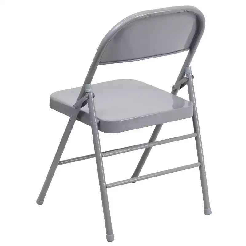 Emma and Oliver 4 Pack Triple Braced & Double Hinged Metal Folding Chair