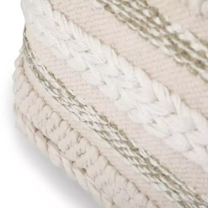 Silva Square Pouf Natural - WyndenHall: Handloom Woven, Durable, Lightweight, No Assembly, Bohemian Style