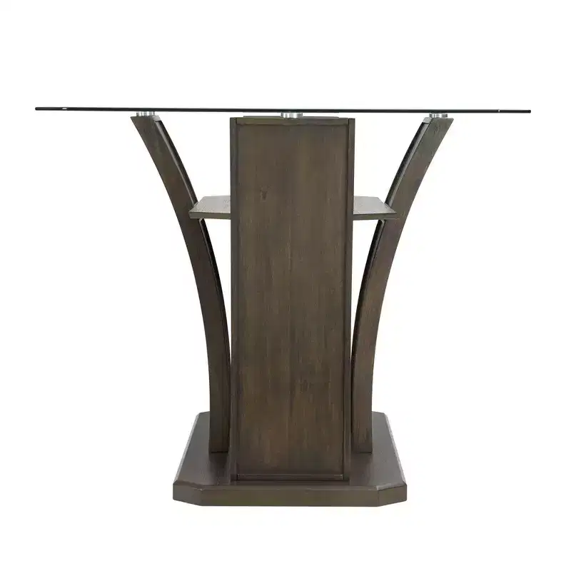 Simms Rectangular Counter Height Table Walnut - Picket House Furnishings: Glass Top, Mid-Century Modern, Seats 4