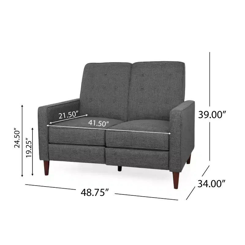 Christopher Knight Home Denison Upholstered Tufted Loveseat Pushback Recliner