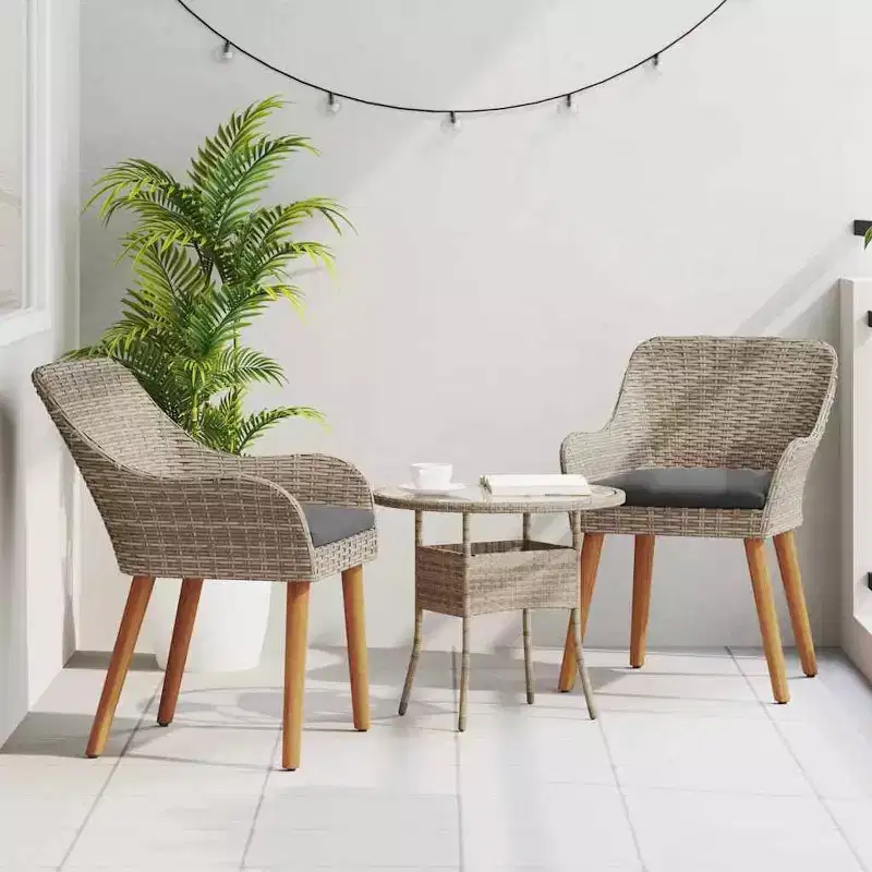 vidaXL Garden Chair 2 pcs 62.5 x 55 x 82 cm Poly Rattan