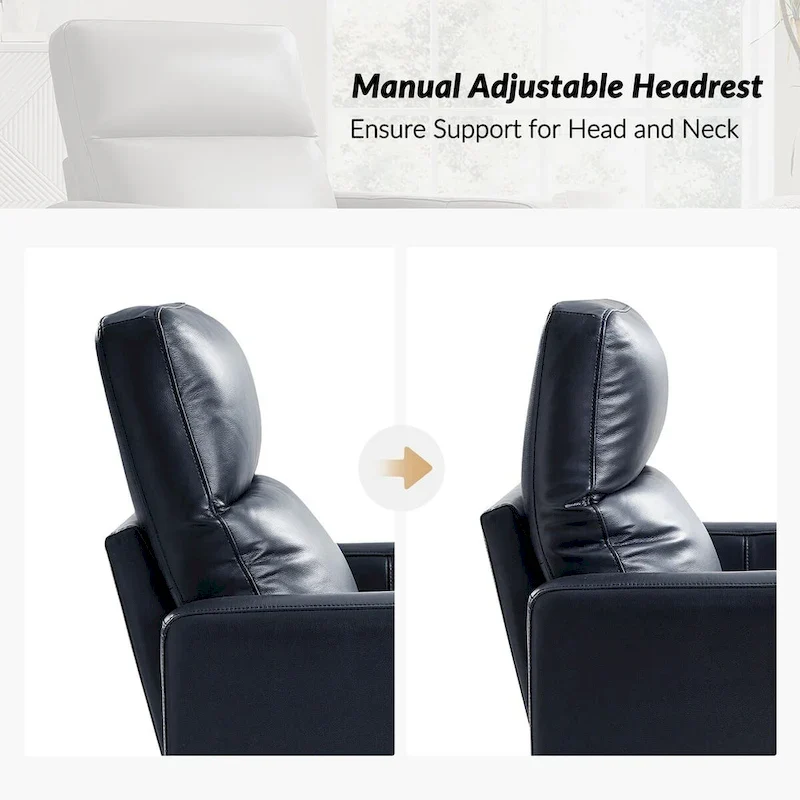 Josefa Modern Genuine Leather Swivel Rocker Recliner Set of 2 by Hulala Home