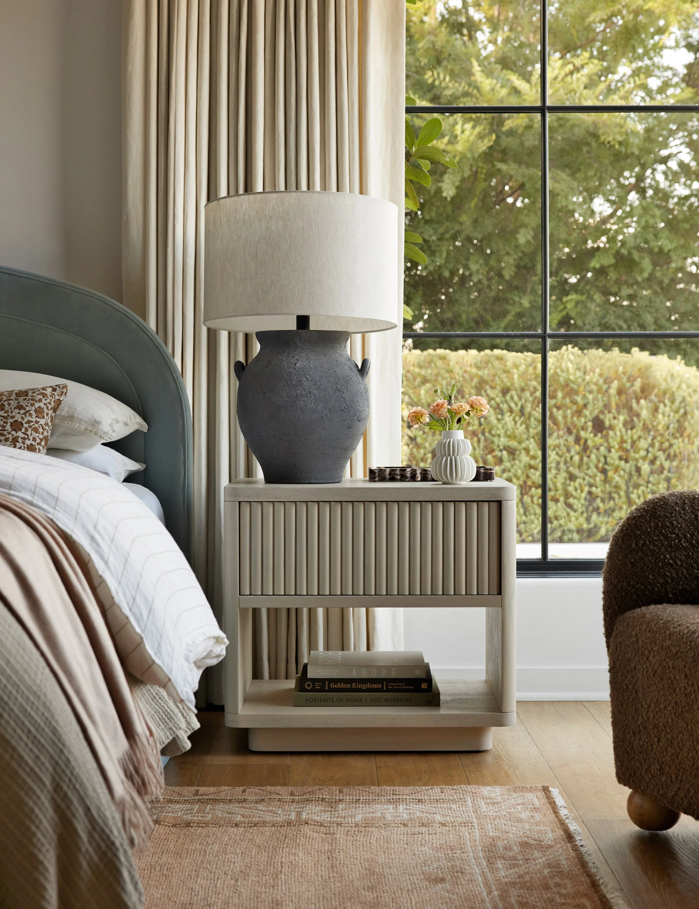 Nightstand td {border: 1px solid #cccccc;}br {mso-data-placement:same-cell;}With its fluted front and beautiful grain, the nightstand brings