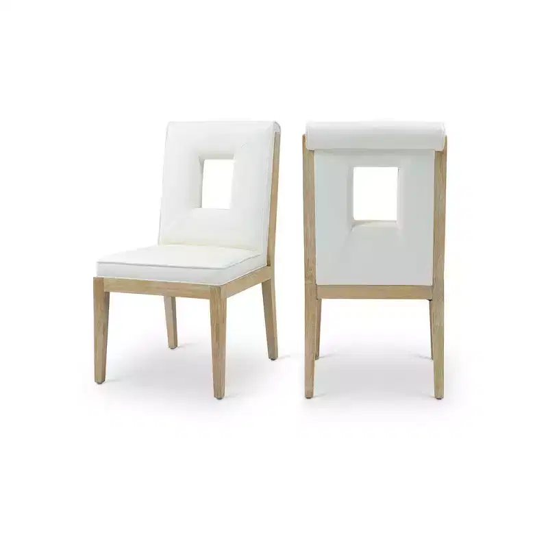 Meridian Furniture,Gwendolyn Vegan Leather Dining Side Chair, Set of 2
