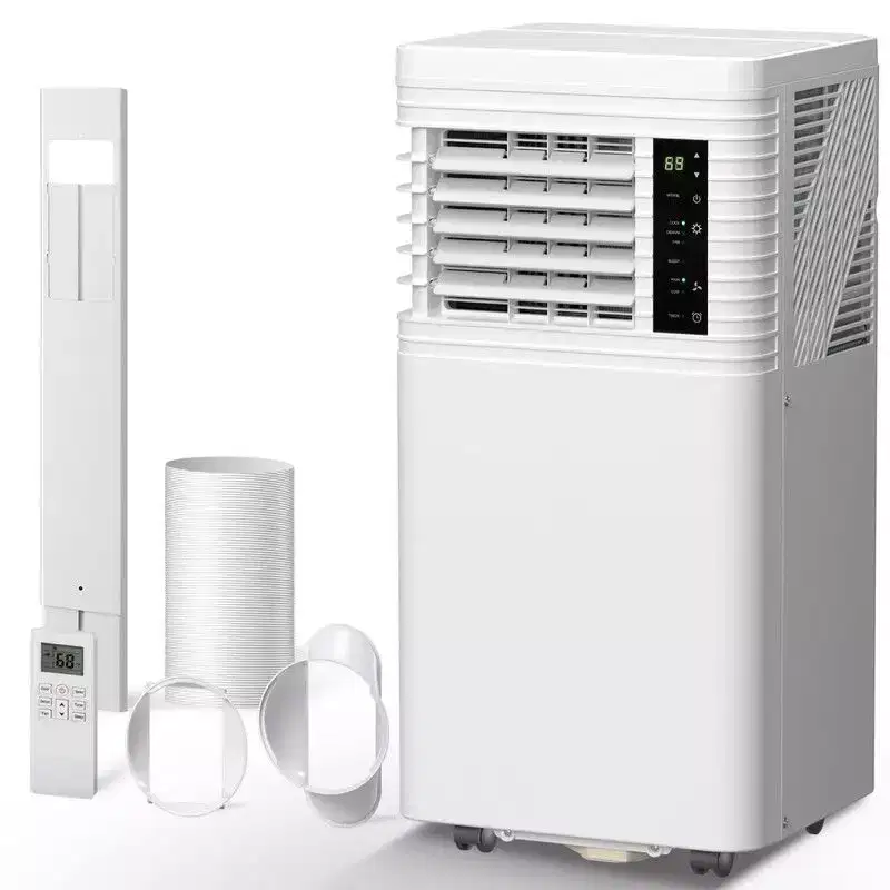 8000 BTU Portable AC with Remote  3-in-1 Unit for Room, Bedroom, Garage, RV  Includes Timer, Display & Window Kit  White