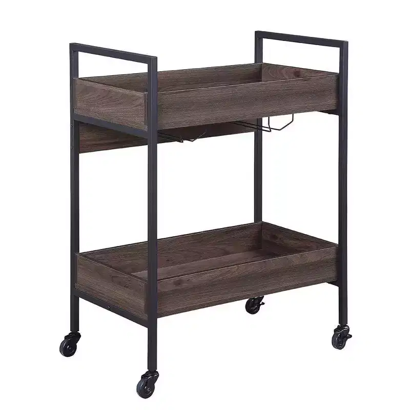 Acme Furniture Jerrick Bar Serving Cart Walnut/Black Finish