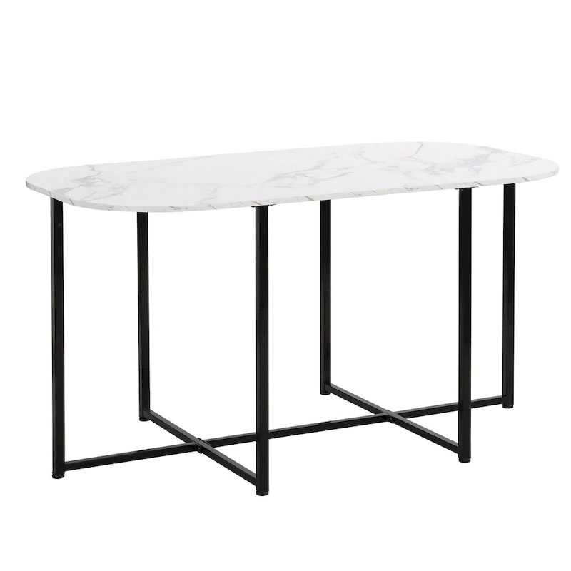7-Piece Iron Dining Table Set with Table and Six Chairs
