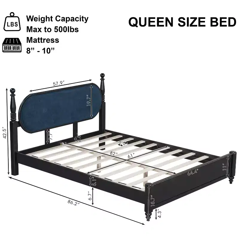 Christopher Knight Home Sophie Modern Rubberwood Upholstered Bed Frame