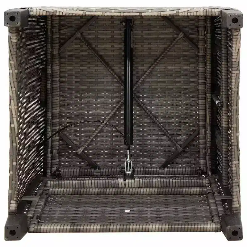 vidaXL Reclining Garden Chair PE rattan, powder-coated steel Medium