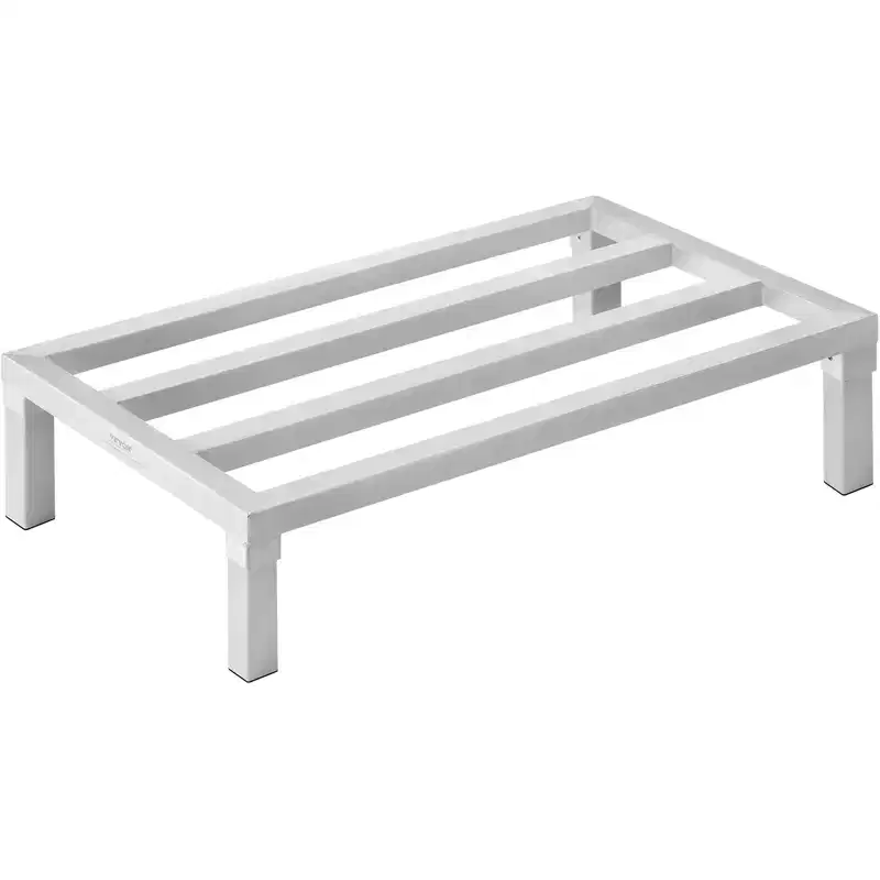 Aluminum Dunnage Rack, 36 x 20 Commercial Food Floor Rack, 8 Off the Floor, 1800 lbs Capacity All-Welded Aluminum Storage Rack