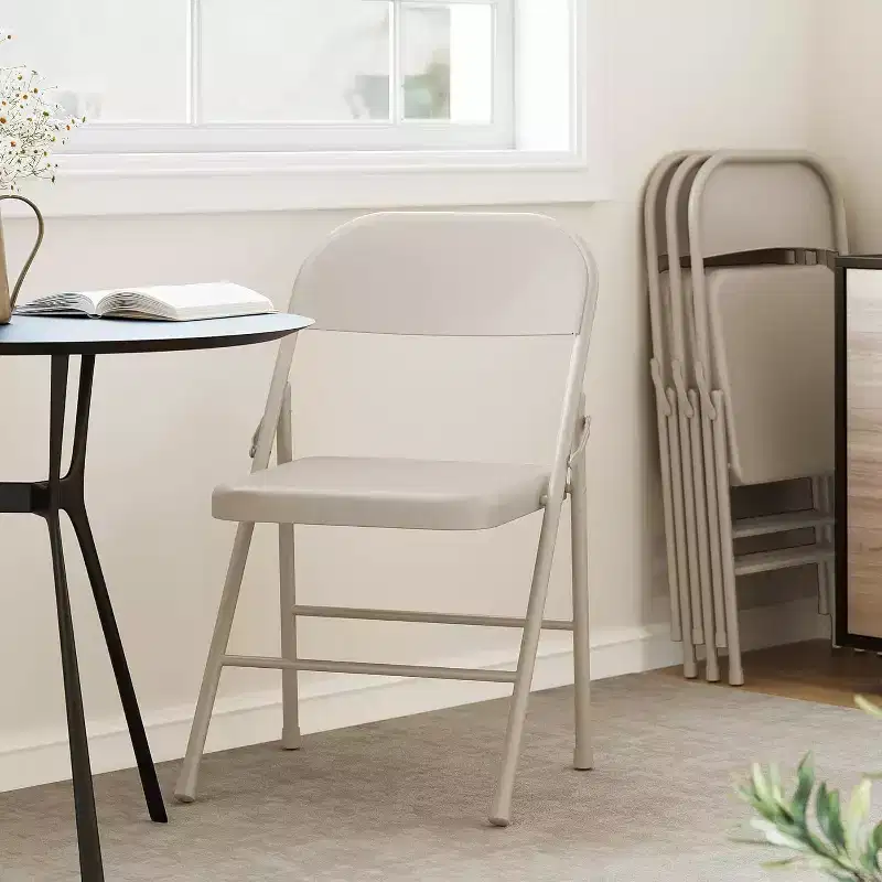 All-Steel Folding Chairs (Set of 8)  Heavy Duty 350lb Capacity for Indoor/Outdoor Events, Parties & Dining
