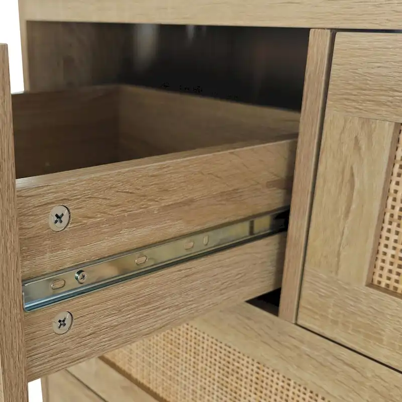 4-Drawer Rattan Cabinet for Bedroom, Living Room & Hallway