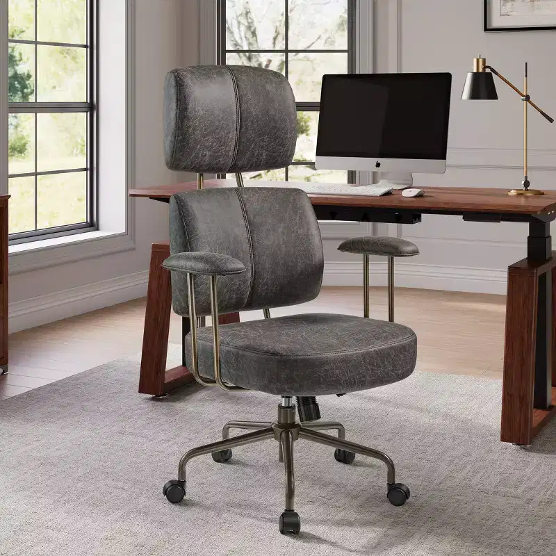 Faux Suede Fabric High Back Office Chair