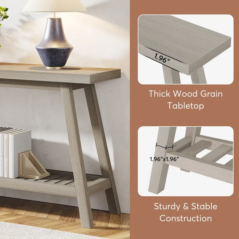 70.9 Inches Farmhouse Console Entryway Table 2 Tiers Narrow Long Behind Couch Sofa Table