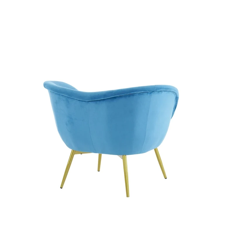 Christopher Knight Home - Eliana Modern Teddy Fabric Accent Chair with Curved Backrest and Gold Legs