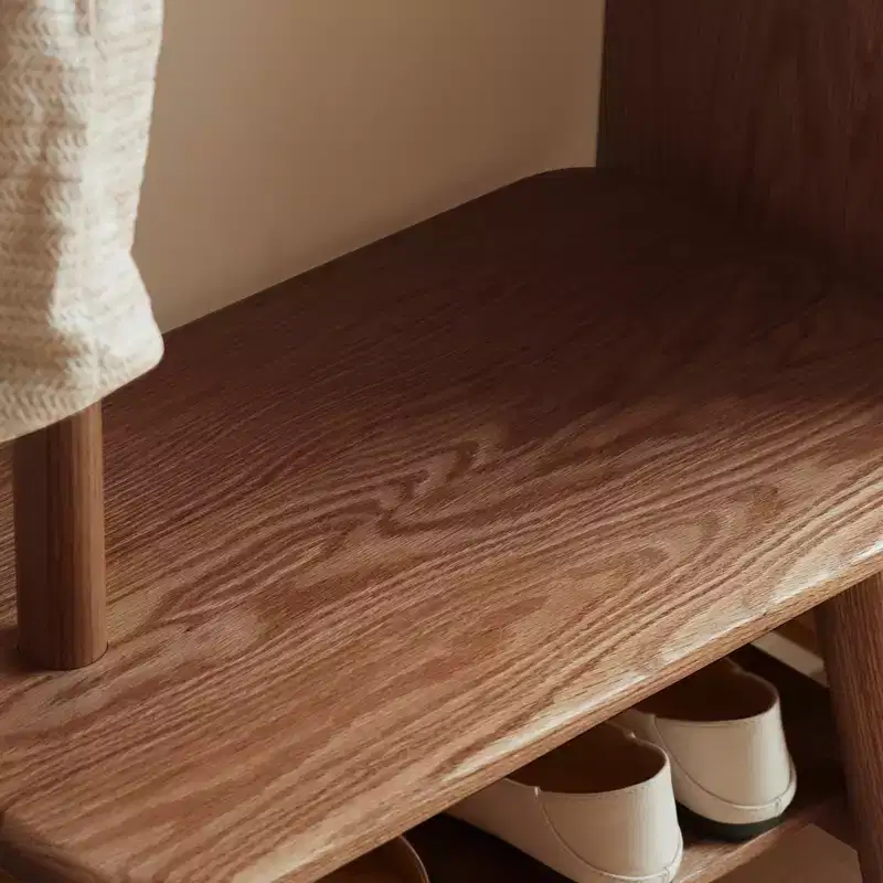 Christopher Knight Home Carpenter Mid-Century Modern Natural Solid Wood Shoe Stool With Cloth Hanger