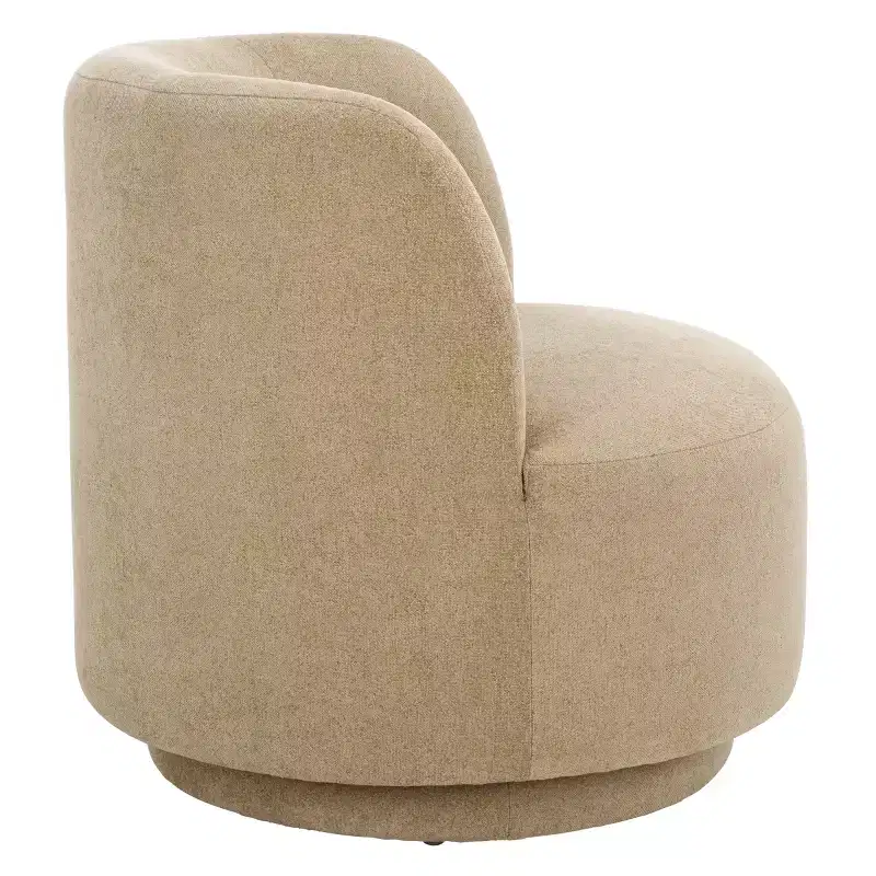Swivel Accent Chair, Armless Linen Upholstered, 360-Degree Rotation, Wood Frame, 275LBS